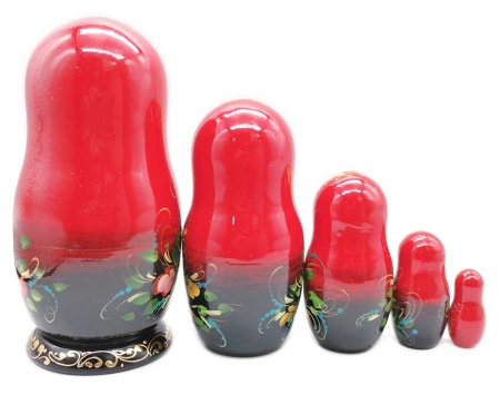 Матрешка с цветами 15 см. 5 мест арт. 658462