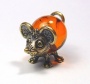 Фигурка из латуни с янтарем Толстый мышь арт. 1289