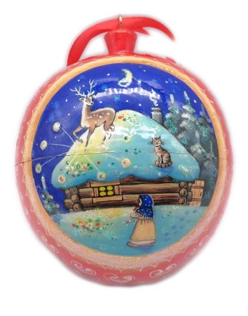 Елочный шар деревянный, открывающийся 10 см. арт. 6876322