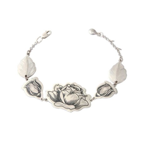 картинка Серебряный Браслет "Роза" Арт: 10070274А05 