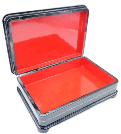 Шкатулка лаковая Палех "Тройка" 17х12 арт 564325