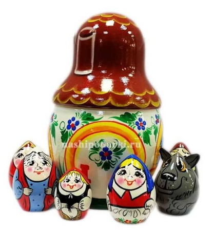 Футляр театр-сказка красная шапочка 18см 6 мест арт. 921134