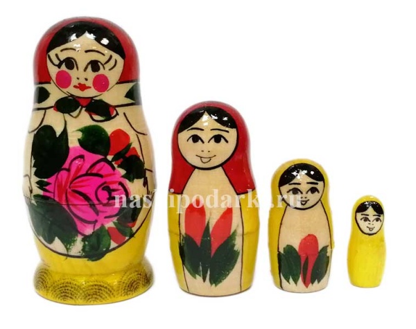 Матрешка семеновские узоры 9 см 4 куклы арт. 921173