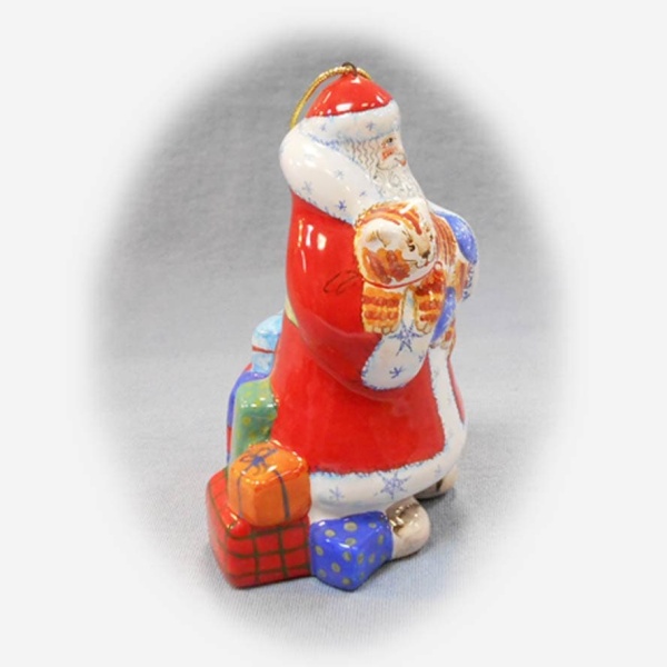 Майолика елочная игрушка "Дед мороз" 10х7см арт. 1118553 