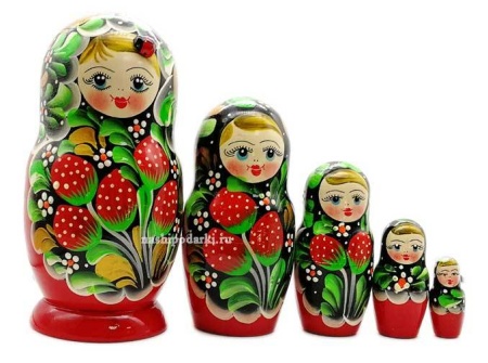 картинка Кукла матрешка  "Хохлома" 5 мест 18см арт. 97643