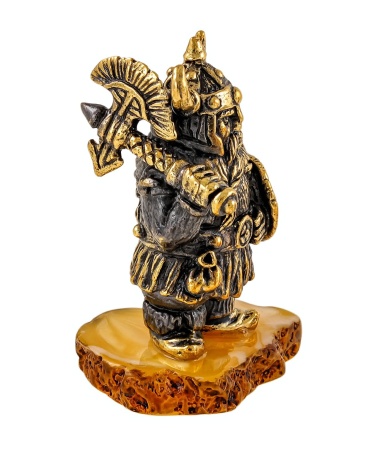 Фигурка из латуни с янтарем Викинг 2146