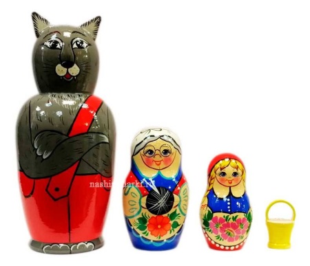 картинка Матрешка Волк 22см 4 места арт. 971871 матрешки