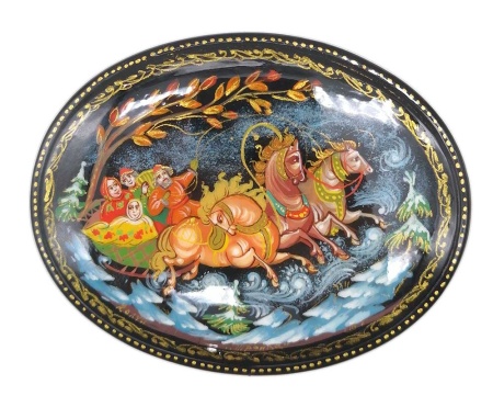 Шкатулка Холуй Тройка 10х8 см. 887438