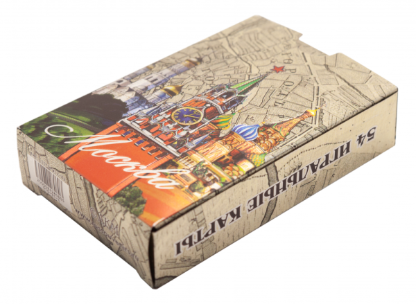 Карты игральные сувенирные фольга Москва. Спасская башня, цвет серебро арт. 854348