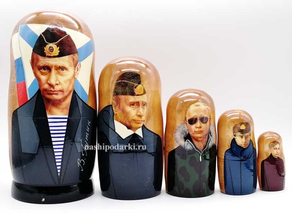 Матрешка Путин 18 см. 5 мест  арт. 3322