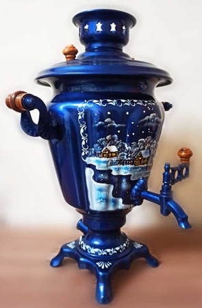 Электрический самовар с росписью "Зима" 3 литра арт. 100034 