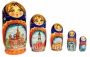 Матрешка с Москвой 18см 5 мест арт. 64938