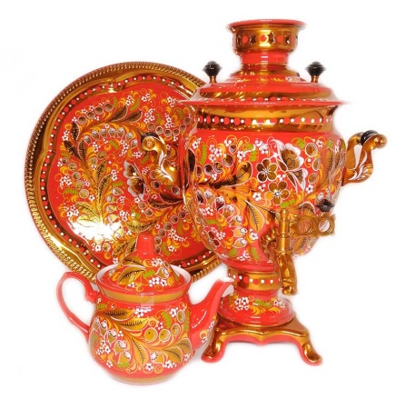 Самовар электрический с росписью 3 л. "Ландыши" желудь арт. 8853222 