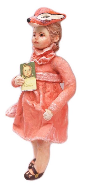 Ватная елочная игрушка "Девочка лисичка" 15 см. арт. 684488 