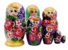 Матрешка недорогая 5 мест цветы 10 см. арт. 875369
