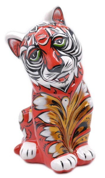 Тигр хохлома красный 15 см. арт. 8756433