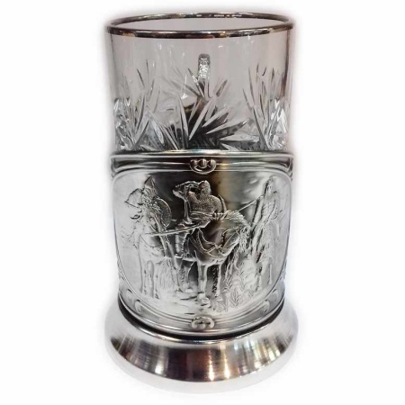 картинка Подстаканник никелированный "Три богатыря" 10х8см Арт. 2102299