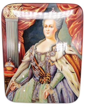 Шкатулка лаковая "Екатерина великая" 18х15 см. арт. 764228