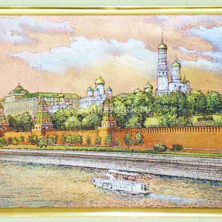 Гравюра на меди "Кремль-Набережная Москвы реки" 22х27см Арт. 290119177