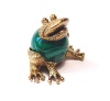 Лягушка из латуни квакушка (малахит) арт. 107-М