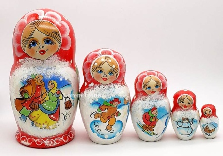 Матрешка "Гулянья" 17 см. 5 мест арт. 4443333