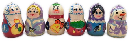 Елочные игрушки набор 6 шт. 3х5 см. арт. 753229