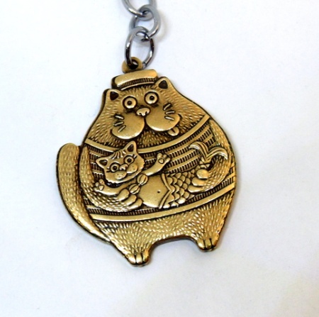 Брелок из латуни Кот с русалкой арт. 1765 Брелок из латуни Кот с русалкой арт. 1765