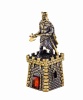 Фигурка из латуни с янтарем колокольчик Крепость с Рыцарем с топором арт. 628