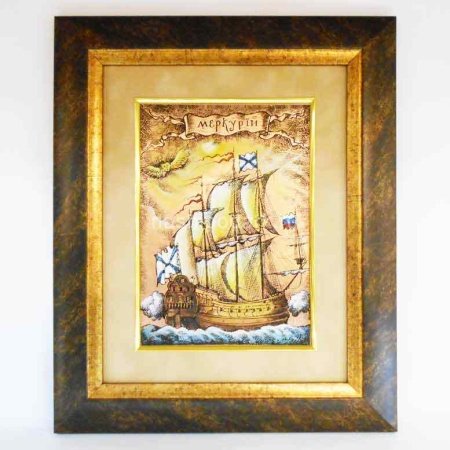 Гравюра на меди "Фрегат Меркурий" 35х29см Арт. 290119159