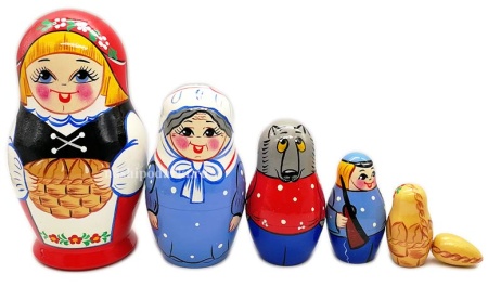 картинка Матрешка красная шапочка 6 мест 16 см.арт. 999099 матрешки