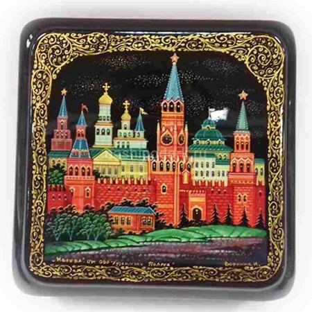 Шкатулка Палех "Московский Кремль" 9х9см Арт. 140219204 