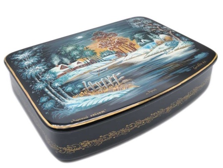 Шкатулка Холуй "Зимний вечер" 14х10 см. арт. 573228