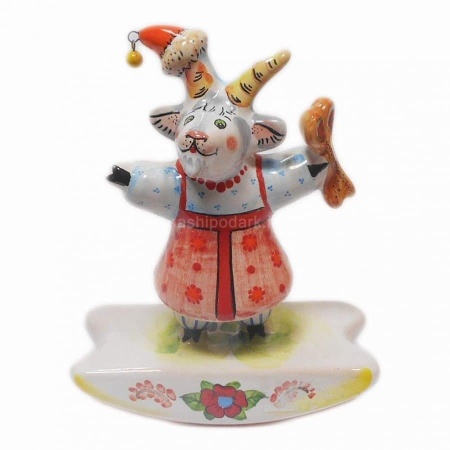 Майолика качалка "Коза с ложками" 8.5х10см арт. 1118219 