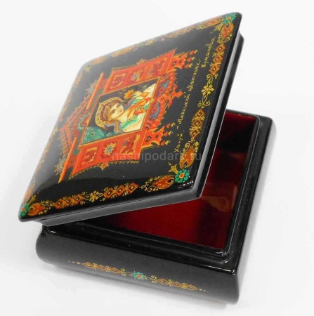 Шкатулка Холуй "Аленький цветочек" 8х8см арт. 140119065 Шкатулка Холуй "Аленький цветочек" 8х8см арт. 140119065