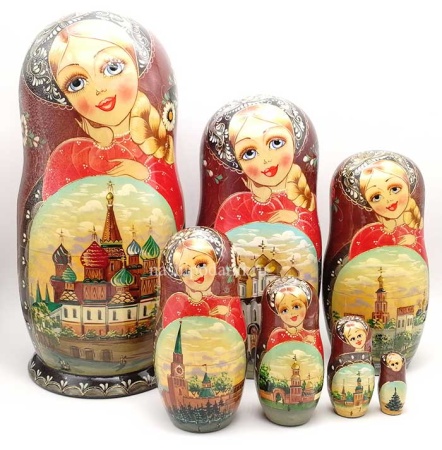 Матрешка "Москва - ХВБ"  7 мест 26см арт. 9876541