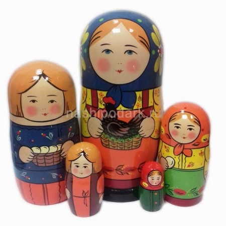 Матрешка с курочкой 18см 5мест арт. 1018013