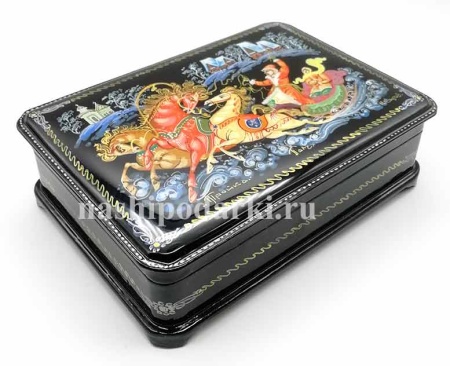 Шкатулка Палех "Тройка" 17х12 см. арт. 5464221 