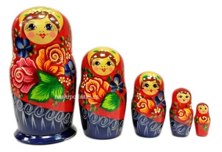 Матрешка "Розы" 18см 5 мест арт. 78773  Матрешка "Розы" 18см 5 мест арт. 78773