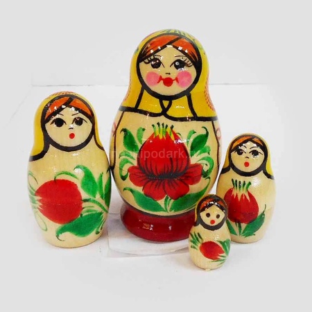 Матрешка "Вятская" 4 места 7см арт. 1218730  Матрешка "Вятская" 4 места 7см арт. 1218730
