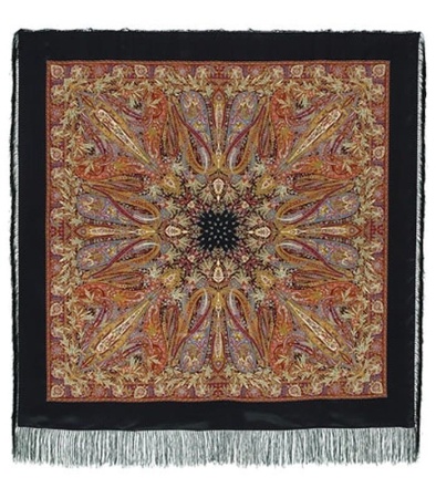 Павлопосадский платок шелк Жасмин 130х130см 1176-18 