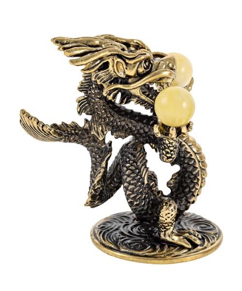 Дракон Китай Золотой без подставки 45х50 мм. арт. 2596.1