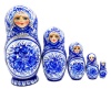 Матрешка под Гжель 5 мест 17 см. арт. 797771