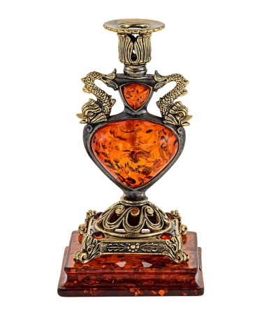 Подсвечник Индийский-1 из янтаря 60х110 мм. арт. 2564.1