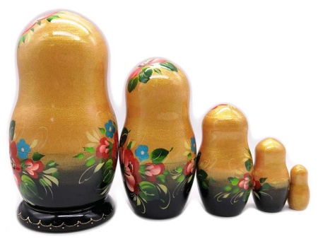 Матрешка Тверская золотая 15 см. 5 мест арт. 657332