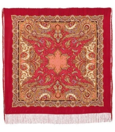 Павлопосадский платок шелк Восточные сладости 130х130см 1429-5 