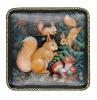 Шкатулка лаковая "Белочки" 9х11 см. арт. 5856322