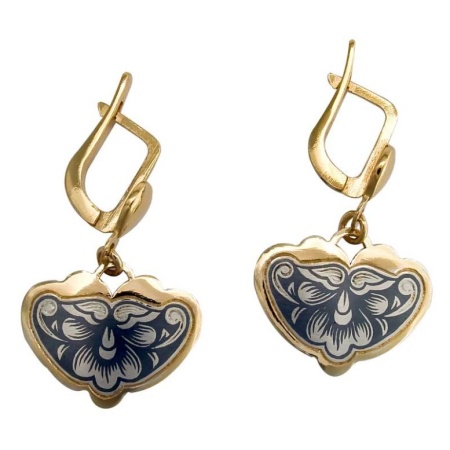 картинка Серебряныйе Серьги с позолотой Арт: 10030760А06 