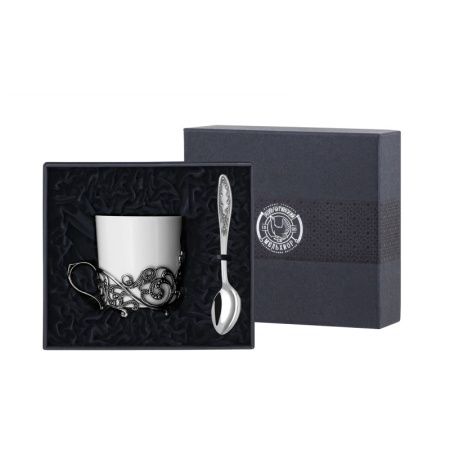 Кофейная посеребренная чашка "Витая"  Артикул: КМ3740206,  Кофейная посеребренная чашка "Витая"  Артикул: КМ3740206,