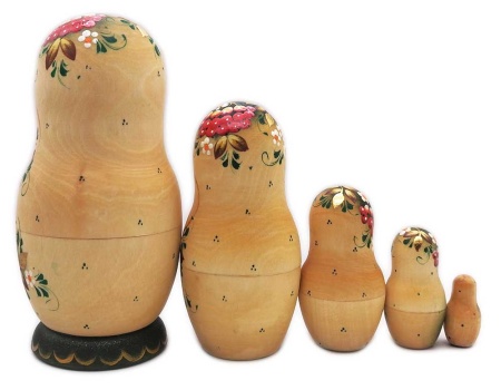 Матрешка матовая "Рябинка" 16 см. 5 мест арт. 8943276