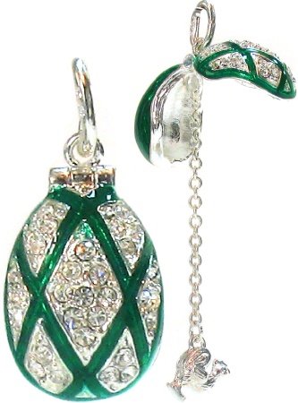 Кулон "Ромбик" зелёный открывающийся арт. 121402602